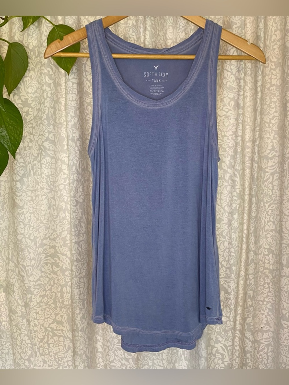 American Eagle Outfitters Soft & Sexy Dusty Blue Scoop Tank